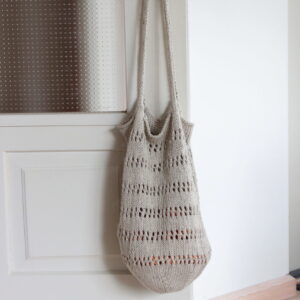 wzór na bawełniano-lnianą torbę na drutach